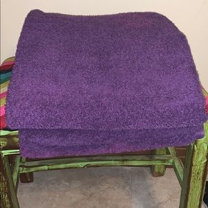 3 Purple large 100% cotton bath towels
